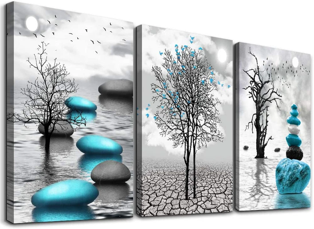 Canvas Wall Art for Living Room Wall Decor for Bedroom Bathroom Black and  White eBay