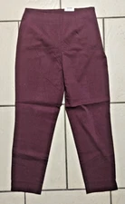 TIME AND TRU Plum Purple HIGH RISE Tapered Stretch Pant Size 12 Side Zip