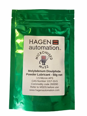 Lubricante en polvo seco disulfuro de molibdeno micronizado MoS2 50 g polvo de molibdeno