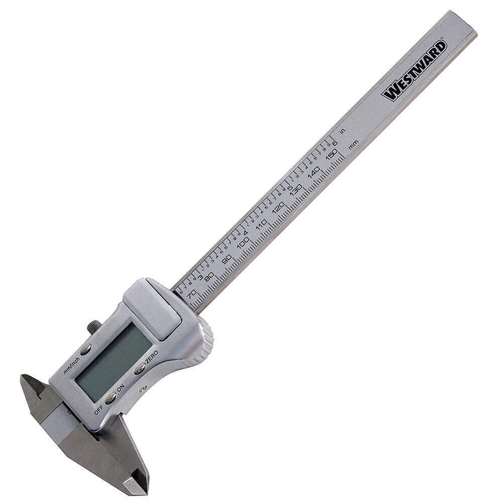 WESTWARD Fractional Display Digital Caliper 0 in to 6 in 0 to 150 mm Range