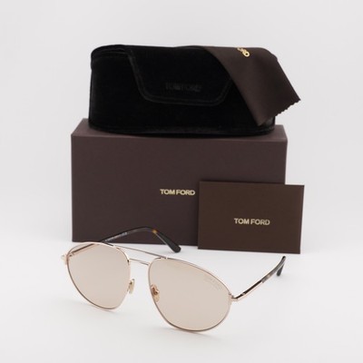 Tom Ford FT1095 28E Shiny Rose Gold/Brown 60-16-140 Sunglasses New Authentic