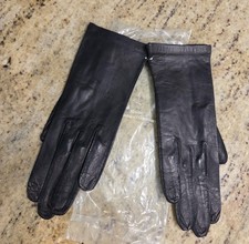 New Vintage Women's Size S 7 Black Leather 8.5" Gloves Strawbridge READ 
