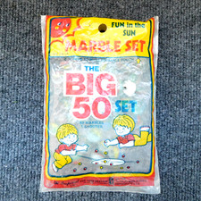 Vintage Marbles in Bag Big 50 Set Including Shooter 1983