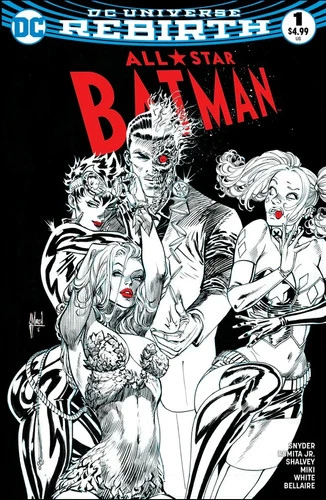 ALL STAR BATMAN #1 GUILLEM MARCH B&W EXCLUSIVE HARLEY QUINN POISON IVY