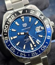 TAG Heuer Aquaracer WAY201T "Batman" Calibre 7 GMT 43mm Blue Dial Excellent