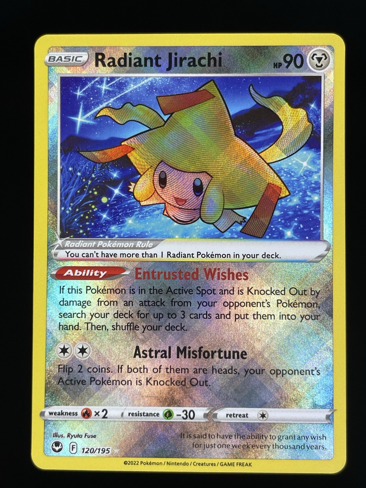 Radiant Jirachi 120/195 Silver Tempest HOLO Pokemon Card NM