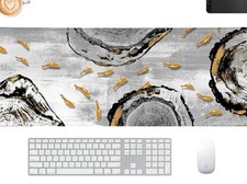 NEW GAMING MOUSE PAD FOR DESK, LARGE, 31.5X11.8inch, Golden Fish Non Slip