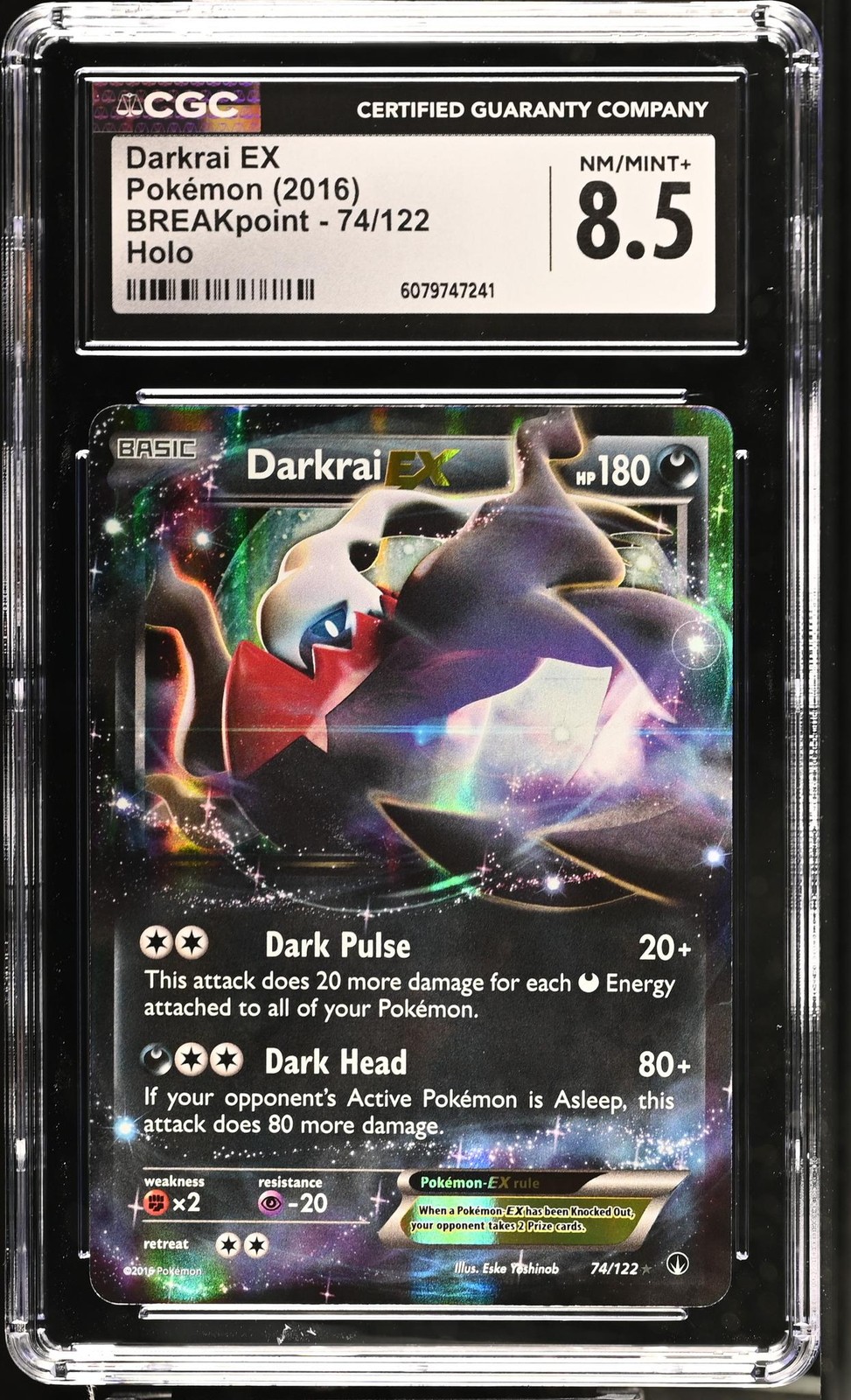 2016 Pokemon XY BREAKpoint Darkrai #74/122 EX Holo CGC 8.5