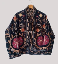 Boho Suzani Coat Handmade Embroidery Jacket Festival Bohemian Style