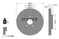 2X Textar 92187005 Bremsscheibe FüR Opel Vauxhall Saab Chevrolet Buick