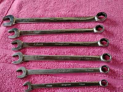 #ad #ad Snap On 6 Piece Chrome 6pt Metric Combination Wrench Set USA Made $139.99