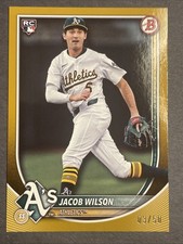 2025 Bowman Jacob Wilson RC Gold Border Rookie #/50 Athletics