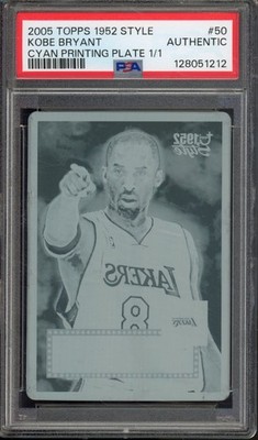 2005-06 Topps 1952 Stle KOBE BRYANT #50 Cyan Printing Plate 1/1 PSA AUTHENTIC