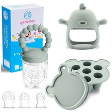Baby Fruit Feeder  Popsicle Mold Set   3 Silicone Teething Relief Essentials