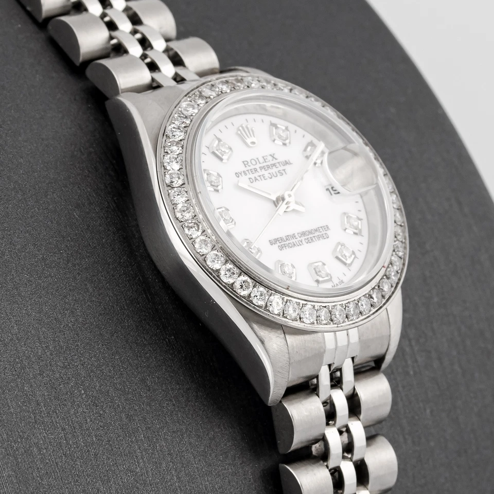 RELOJ ROLEX DATEJUST QS DAMAS ACERO INOXIDABLE ESFERA DIAMANTE BLANCO, BISEL DIAMANTE Foto 4 de 4