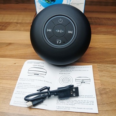 Mini Tragbarer Drahtloser Bluetooth Lautsprecher für Dusche Badezimmer Wasserdicht Saugkraft
