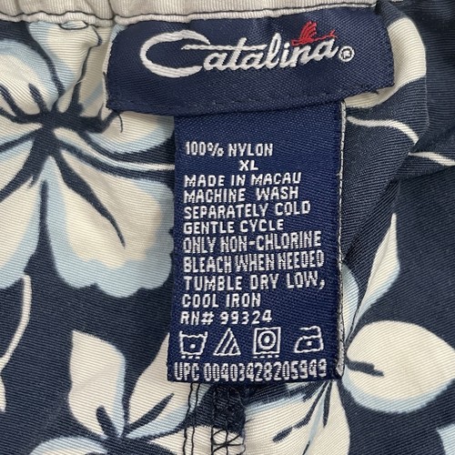 Vtg Y2K Catalina Board Short Men XL 4.5" Nylon Unlined Blue Hawaiian Floral - Picture 12 of 12