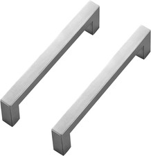 30 Pack Brushed Nickel Square Cabinet Handles for Kitchen Dresser Drawers