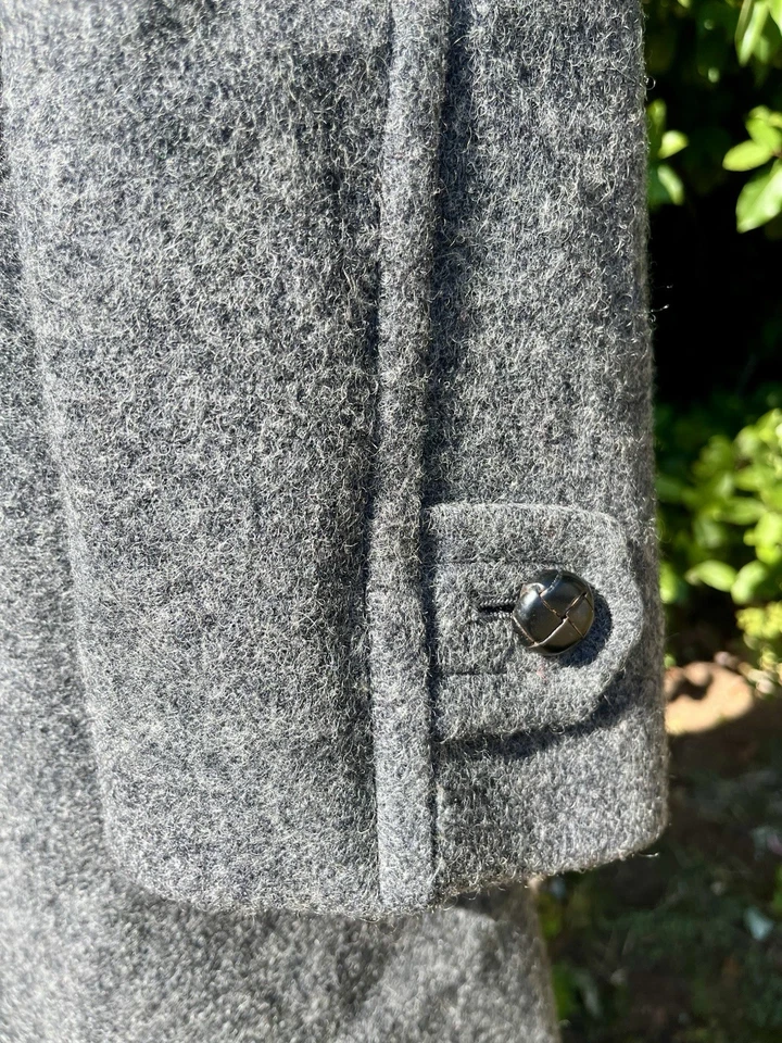 VTG Pendleton 100% Virgin Wool Overcoat Jacket Gray Made In USA Mens Size 44 - Image 3 of 4