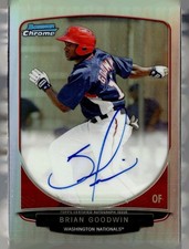 2013 BOWMAN CHROME REFRACTOR /500 AUTO BRIAN GOODWIN NATIONALS
