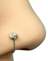 Clip On Keltischer Knoten Nasenstecker 925 Sterling Silber Manschette Nicht P...