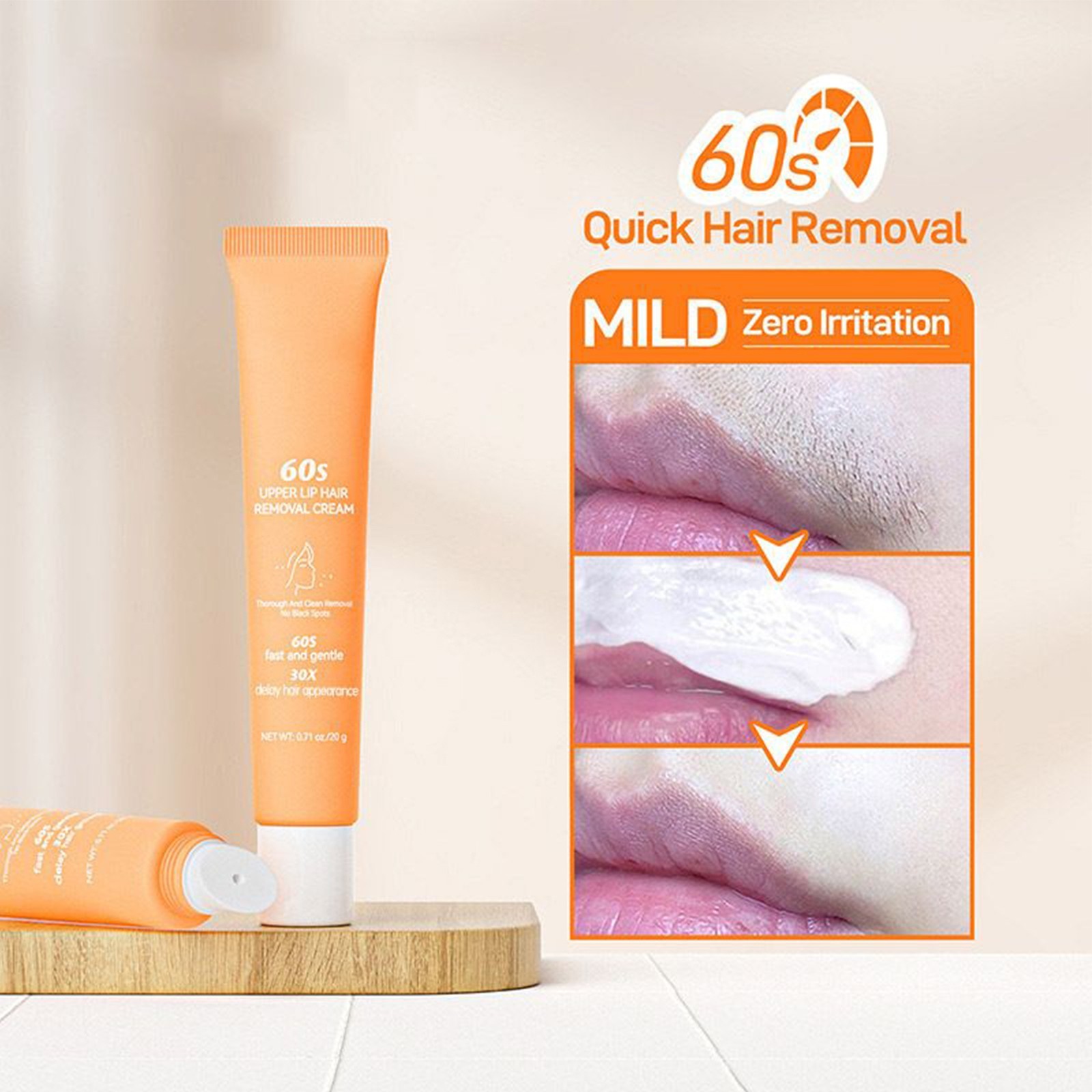 Facial Hair Removal For Women Painless Depilatory Cream For Smooth Skin