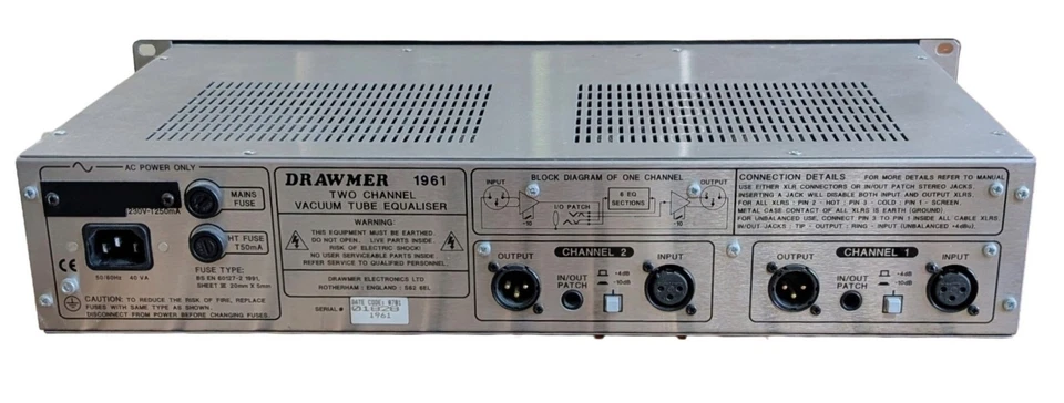 Drawmer 1961 Röhren-Equalizer Tube EQ – 2-Kanal, XLR, Black, Top Zustand - Bild 2 von 3