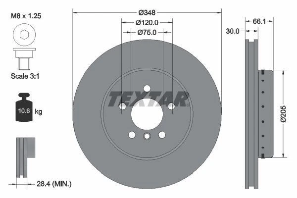 TEXTAR Brake Discs Rotors Front & Rear Braking Service Set Fits BMW 5 Series - Image 3 of 4