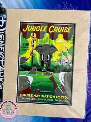 Disney Parks Eric Tan Jungle Cruise Attraction Deluxe Print 14x18  New