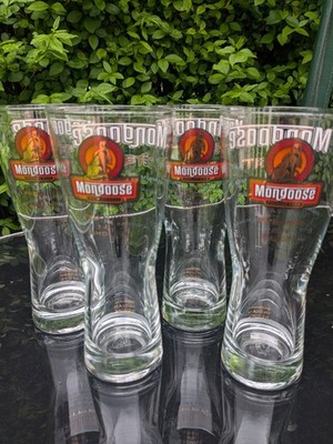 4 brandneue Mongoose 1 Pint Biergläser Pub Bar Mann