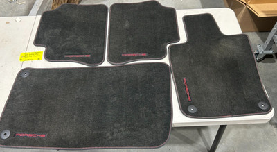 OEM 2014 Porsche Panamera GTS Carmine Red Front+ Rear Floor Mat Set 
