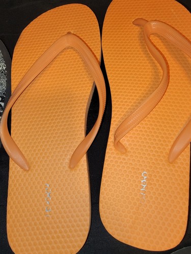 5 Flip Flop Sandals Silver Blk Glitter Large 9 10 Old Navy OP Tru Brown Orange - Picture 3 of 15