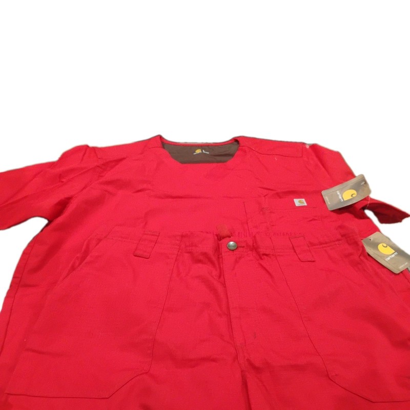 Carhartt scrub set women L Top color Red