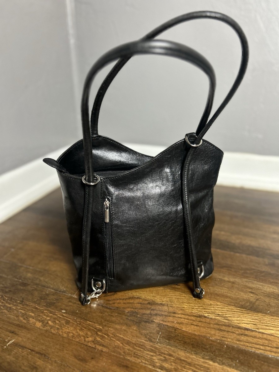 4764 Italian Leather Top Handle Backpack Purse Shoulder Bag Handbag Fioretta Italian Genuine Leather Top Handle Backpack Handbag  main image 4