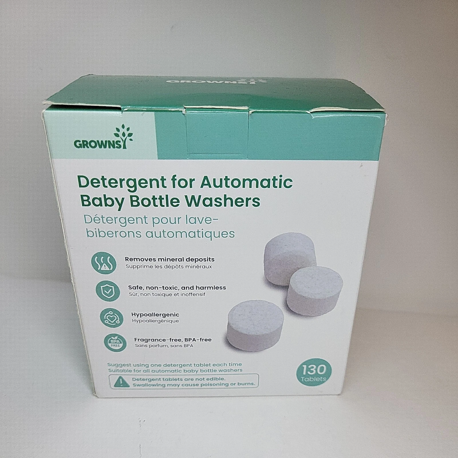 GROWNSY - Detergent for Automatic Baby Bottle Washers - 130 tablets