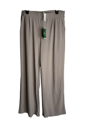 Halara Pants Womens L Gray Wide Leg Athleisure Stretch Office Casual NEW 4650