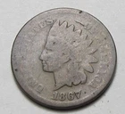 1867 INDIAN HEAD CENT,NICE TOUGHER COIN!!!!(A5)