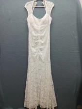 Camille La Vie Women's Mermaid Maxi 12 White Lace Formal