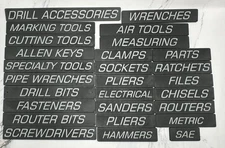 Toolbox Magnetic Drawer Label Set – Lot of 27 Heavy-Duty Organizer Emblems
