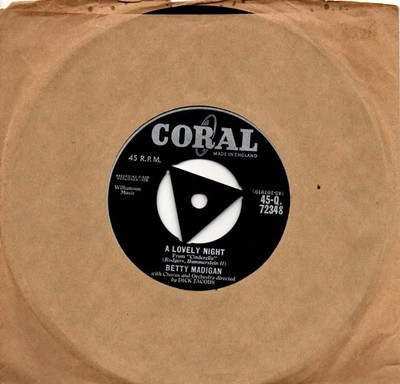 Betty Madigan:A lovely night/True love gone:UK Coral:1958
