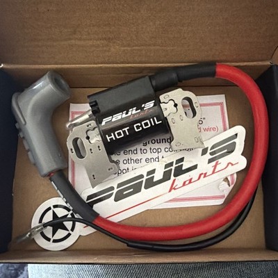 HONDA GX390 ignition coil / RACING, HOT COIL, w/ GROUND STRAP (RED)