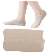 8 Pairs Boys Girls No Show Mesh Socks Cotton Non Slip Low Cut Large C04-beige