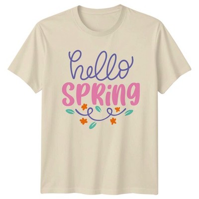 Hallo Frühling Damen T-Shirt Blumen saisonal Muttertag Geschenk für Sie