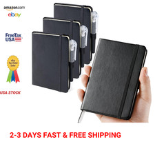 Small Notebook Leather Cover A6 3.7 x 5.7 Inches Pack Travel Diary for Men Women
