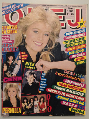 Sweet/ Dio/ WASP/Depeche Mode/Wham/ Boy George/ Deep Purple/Kiss - OKEJ - 6/1985