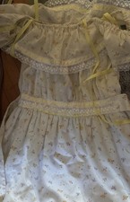 Vintage 70s Yellow Lace Ruffle Sundress Prairie Dress
