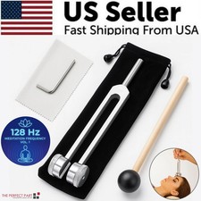 128Hz Healing Tuning Fork with Silicone Hammer Sound Therapy Musical Instrument