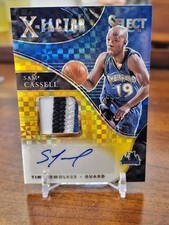 2020-21 Panini Select X-Factor Memorabilia Signatures Sam Cassell Gold 09/10