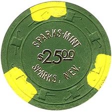 Mint Casino Sparks Nevada $25 Chip 1972