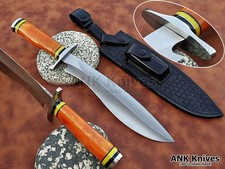 CUSTOM HANDMADE TOOL STEEL BOWIE KNIFE HUNTING SURVIVAL KNIFE CAMEL BONE HANDLE